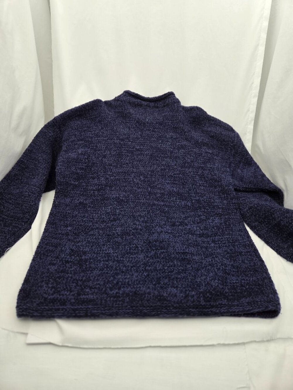 Vintage Heavyweight Chunky Wool Knit Sweater - Navy Blue(s) Multi-Tone - L - Picture 3 of 7